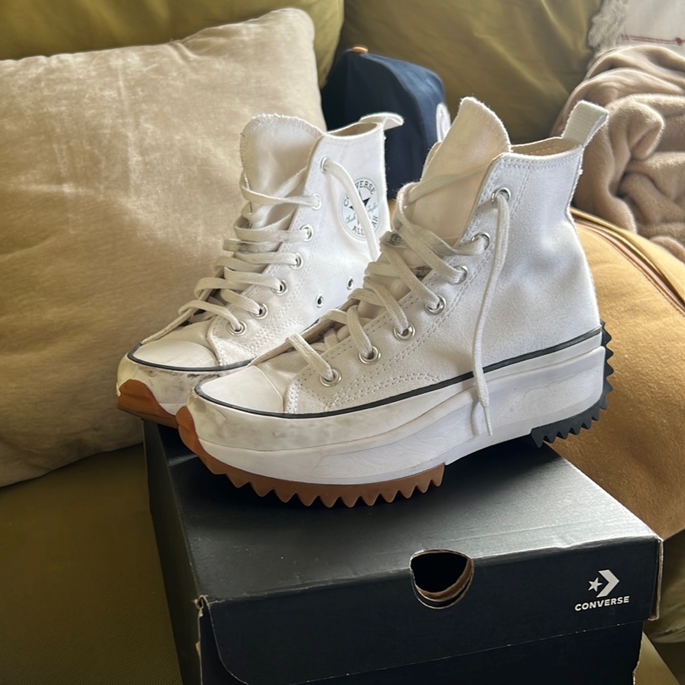 Converse Run star hike white sneakers
